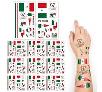 Lot de 20 tatouages temporaires de coupe du monde de football avec drapeau national, autocollants de transfert pour enfants (Mexique)