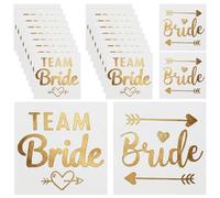 Lot de 20 Team Bride Tatouages temporaires, EVJF Tatouage Team Bride Doré, avec 2 Braut + 18 Team Braut, pour Enterrement De Vie De Jeune Fille Decorations Accessoire
