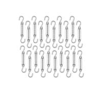 Linxor - Lot de 10 tendeurs de fil réglables en acier inoxydable - Double crochets - M4