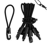 Lot de 20 Tendeurs Elastique avec Crochets, 10mm Spanngummi mit Haken, Tendeur de Bâche Sandow, Corde élastique Noir, Tendeurs en Caoutchouc, Durable Cordons élastiques pour Pavillon, Bâche, Camping