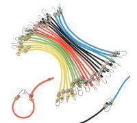 Lot de 20 tendeurs en caoutchouc avec crochets - Petites cordes de serrage en caoutchouc - Avec crochets - Corde de serrage réglable courte pour bagages, barres de toit, extérieur, bâche, vélo