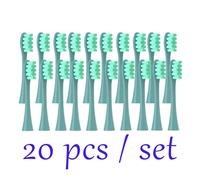 Lot de 20 têtes brosse rechange compatibles avec les brosses à dents électriques Oclean Flow/X PRO Elite/X/One/Z1/F1, poils scellés sous vide(20 pcs green)