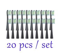 Lot de 20 têtes brosse rechange compatibles avec les brosses à dents électriques Oclean Flow/X PRO Elite/X/One/Z1/F1, poils scellés sous vide(20 pcs black)