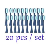 Lot de 20 têtes brosse rechange compatibles avec les brosses à dents électriques Oclean Flow/X PRO Elite/X/One/Z1/F1, poils scellés sous vide(20 pcs blue)