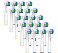Lot de 20 têtes de brosse à dents électriques professionnelles compatibles avec Oral B Refill Pro 500/1000/1500/3000/3757/5000/7000/7500/8000 Jec-B