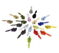 Lot de 20 têtes de fermeture éclair en métal #3 - Kit de réparation de fermeture éclair invisible - Solution pour vêtements et accessoires de couture - Couleurs mélangées