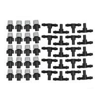 Lot de 20 têtes de pulvérisation avec buse d'atomisation et joints en T pour systèmes d'irrigation par brumisation dans l'agriculture, le jardin, la pelouse, la serre, le patio et le refroidissement