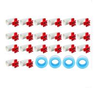 Lot de 20 tétines automatiques en ABS anti-fuite Rouge/blanc