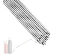 Lot de 20 tiges de soudage en aluminium à basse température 2,4 x 250 mm, brûleur au propane, fil souple pour la réparation des tuyaux en aluminium, alliage d'aluminium / tubes en cuivre