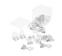 Lot de 20 trombones en forme de petit canard, marque-pages en forme d'animaux, trombones de couleurs moyennes assorties, marque-pages mignons avec boîte pour bureau, école (Argent)