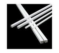 Lot de 20 tubes carrés creux en ABS - 3 mm à 10 mm, 25 cm/50 cm de longueur pour modèles de bricolage, connecteurs d'eau et projets d'artisanat (25 cm x 4 x 4 mm)