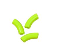 Lot de 20 tubes en acrylique de 11 mm, couleur unie, épais, courbés, pour bricolage, bracelet, collier, accessoires de bijoux, vert fluo, 11 x 35 mm