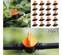 Lot de 20 vannes barbelées 1/4" pour le contrôle du débit d'eau, pour systèmes d'irrigation dans les jardins et villas