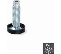 Lot de 20 Vérnis circulaire M10 pour pied de meuble EMUCA D. 23 à réglage intérieur H 38 mm - 2020805 Noir G