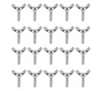 Lot de 20 vis à ailettes M6 x 40 mm en acier inoxydable A2 (V2A), vis papillon inoxydables, pour imprimante 3D, nivellement de lit, vis de fixation manuelles pour appareil photo, batterie et meubles