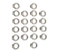 Lot de 20 vis à œillet M6 en acier inoxydable 304, écrous à anneau avec filetage intérieur pour outils de levage, charge jusqu'à 60 kg, surface lisse pour une fixation sûre dans l'industrie et la