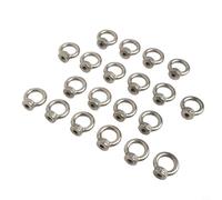 Lot de 20 vis à œillets M6 en acier inoxydable 304, écrous à anneau inoxydables avec filetage intérieur pour outils de levage, surface lisse et grande capacité de charge jusqu'à 60 kg pour l'industrie