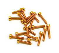 Lot de 20 vis à six pans creux M3 x 16 mm en aluminium 6063 (couleurs anodisées) (doré)