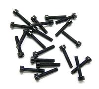 Lot de 20 vis à six pans creux M3 x 16 mm en aluminium 6063 (couleurs anodisées) (noir)