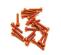 Lot de 20 vis à six pans creux M3 x 16 mm en aluminium 6063 (couleurs anodisées) (orange)