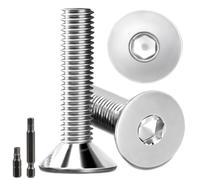 Lot de 20 vis à tête fraisée en acier inoxydable M8 x 35 mm à six pans creux M8 - Vis à tête fraisée - DIN 7991/ISO 10642 - Vis filetées avec 2 têtes de vis hexagonales (argentées)