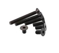 Lot de 20 vis à tête fraisée hexagonale #8-32 x 3/4 à tête plate en acier au carbone de qualité 10.9, filetage complet, oxyde noir avec clé gratuite