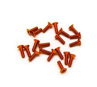 Lot de 20 vis à tête fraisée M3 à six pans creux en aluminium 6063 (couleurs anodisées) (6 mm/10 mm/16 mm/20 mm) (M3 x 10 mm, orange)