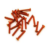 Lot de 20 vis à tête fraisée M3 à six pans creux en aluminium 6063 (couleurs anodisées) (6 mm/10 mm/16 mm/20 mm) (M3 x 20 mm, orange)
