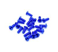 Lot de 20 vis à tête hexagonale M4 en aluminium anodisé 6063 (M4 x 10 mm - Bleu)