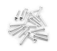 Lot de 20 vis à tête hexagonale M4 en aluminium anodisé 6063 (M4 x 20 mm - Argent)