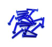 Lot de 20 vis à tête hexagonale M4 en aluminium anodisé 6063 (M4 x 25 mm - Bleu)