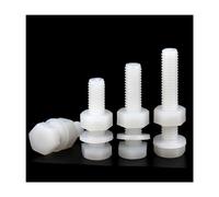 Lot de 20 vis à tête hexagonale M8, 20 mm, en nylon blanc, filetage métrique, boulons isolés en plastique