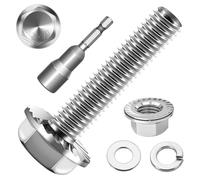 Lot de 20 vis à tête hexagonale M8 x 30 en acier inoxydable A2 V2A, à six pans extérieurs, filetage complet, rondelles, rondelles à ressort et écrous/vis avec embout hexagonal magnétique