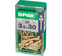 Lot de 20 vis acier t?te fraisée pozidriv SPAX, Diam.3.5 mm x L.30 mm