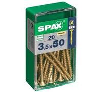 Lot de 20 vis acier tête fraisée pozidriv SPAX, Diam.3.5 mm x L.50 mm G