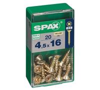 Lot de 20 vis acier t?te fraisée pozidriv SPAX, Diam.4.5 mm x L.16 mm