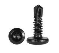 Lot de 20 vis autoperceuses à tête plate hexagonale, zinc noir, M5,5#12, for tôle(38mm)