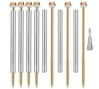 Lot de 20 vis de gouttière de 20,3 cm avec manchon en acier inoxydable, pour réparation de gouttière de toit de 15,2 cm, clous durables blancs