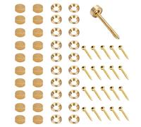 Lot de 20 vis décoratives en laiton avec capuchons, 12 mm, cache-vis miroir, auto-taraudeuses pour portes d'armoire, fenêtres, tentures murales, fixations, quincaillerie et fixation de meubles.