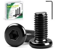 Lot de 20 vis M5 x 12 Bolatus à tête plate à six pans creux en acier inoxydable A2 V2A avec clé Allen pour meubles, fauteuils de parking, appareils électriques, accessoires de moto, etc