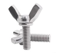 Lot de 20 vis moletées M6 en acier inoxydable 304 8-16 mm Tête papillon | Quatre tailles incluses pour un assemblage polyvalent, finition argentée pour projets de bricolage en intérieur ou en