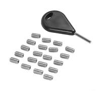 Lot de 20 vis pour aileron de planche de surf en acier inoxydable avec clé à molette, filetage 3/16-24 pour planches de surf, argent