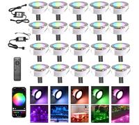 Lot de 20 WIFI Multicolore RGB 0.7W Ø61mm Spot Encastrable Exterieur Dimmable Fonctionne Avec Alexa, Google Home,Spots LED Encastrable DC 12V