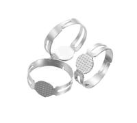Lot de 200/400 bagues vierges réglables en métal de 7 à 10 mm pour la fabrication de bijoux faites à la main (rhodium 7 mm, 400 pièces)