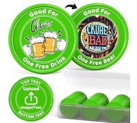 Lot de 200 à 1 000 jetons de poker en plastique personnalisés pour bar, fête, cartes de visite et promotions (vert)