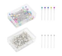 Lot de 200 aiguilles à coudre à tête ronde, avec tête de perles, épingles décoratives avec tête de perles, épingles bandana, épingles à coudre, épingles nord colorées pour le bricolage