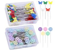 Lot de 200 aiguilles à coudre, accessoires de matelassage, accessoires de bricolage, aiguilles à coudre, épingles papillon (multicolores)