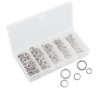 Lot de 200 anneaux de pêche en acier inoxydable à double boucle, 5 tailles argentées, pour leurres d'eau salée et d'eau douce, émerillons, bar, brochet, truite