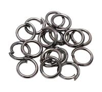 Lot de 200 anneaux ouverts en métal multicolores, connecteurs à anneaux fendus, tailles de 3 à 12 mm, for la fabrication de bijoux DIY(Gun black,6mm)