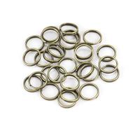 Lot de 200 anneaux porte-clés avec anneaux fendus - Ronds - En métal - Pour bricolage, clés, colliers, bracelets, travaux manuels - Bronze - 12 mm